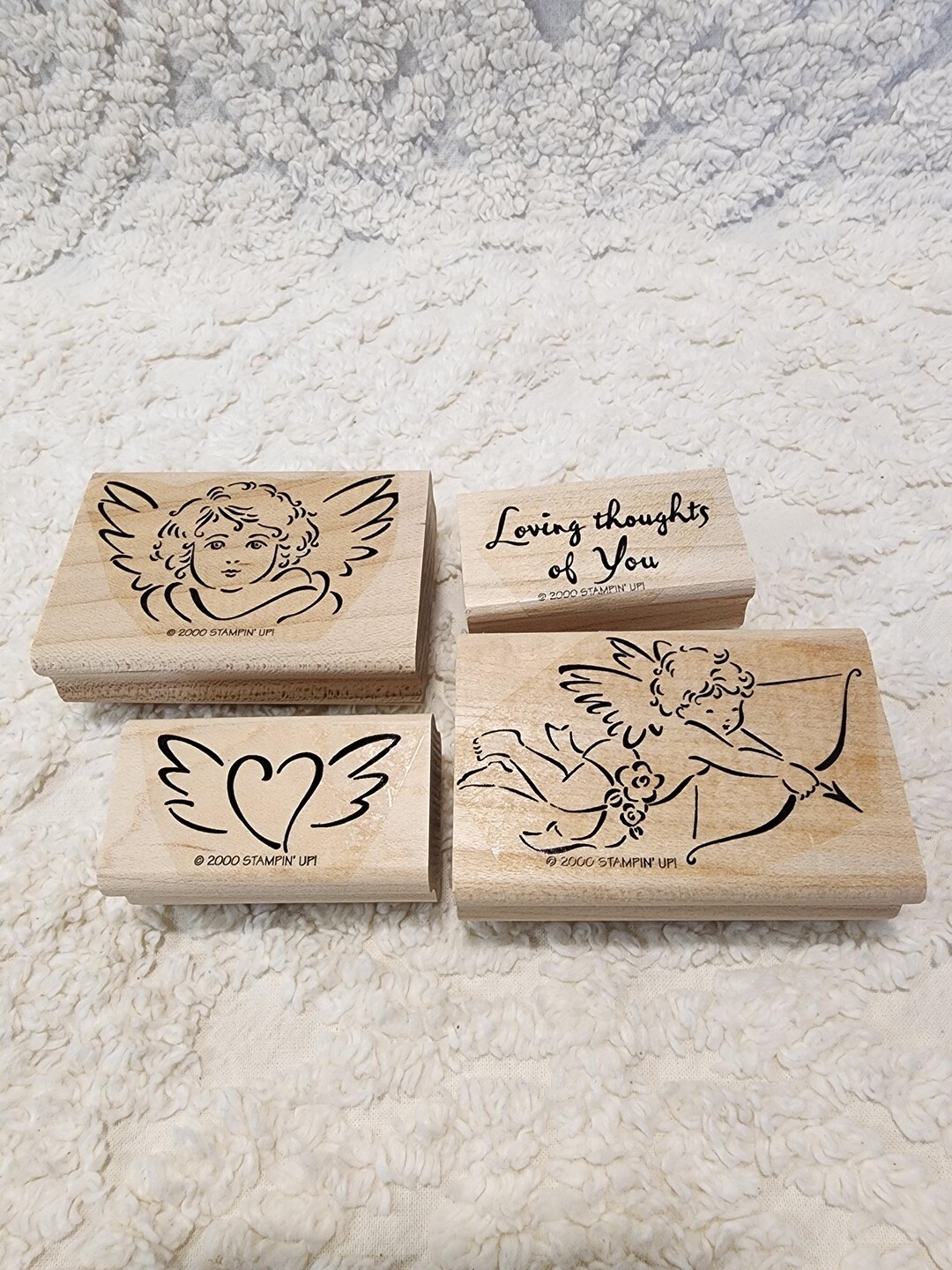 Stampin up Wood Mounted Rubber Stamp Set - Wings of Love - 4 Pcs. - Pre ...