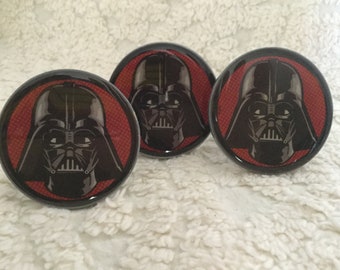 Lot of 3 Resin Round Darth Vader Drawer Pulls - Pre-Owned