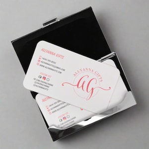 Tarjetero de piel sintética grabable con placa de grabado larga, regalos con monograma, tarjetero grabable