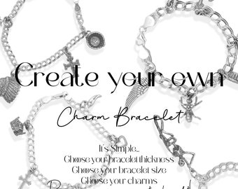 Create your own: Charm Bracelets, Italian Charm Bracelets, Vintage Charms, Aesthetic Jewelry Set, Indie Jewelry