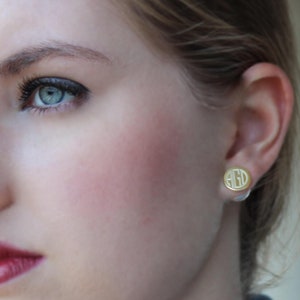 Sterling Silver Engravable Peekaboo Earrings, Monogram Earrings, Initial Earrings, Pearl Back Earrings