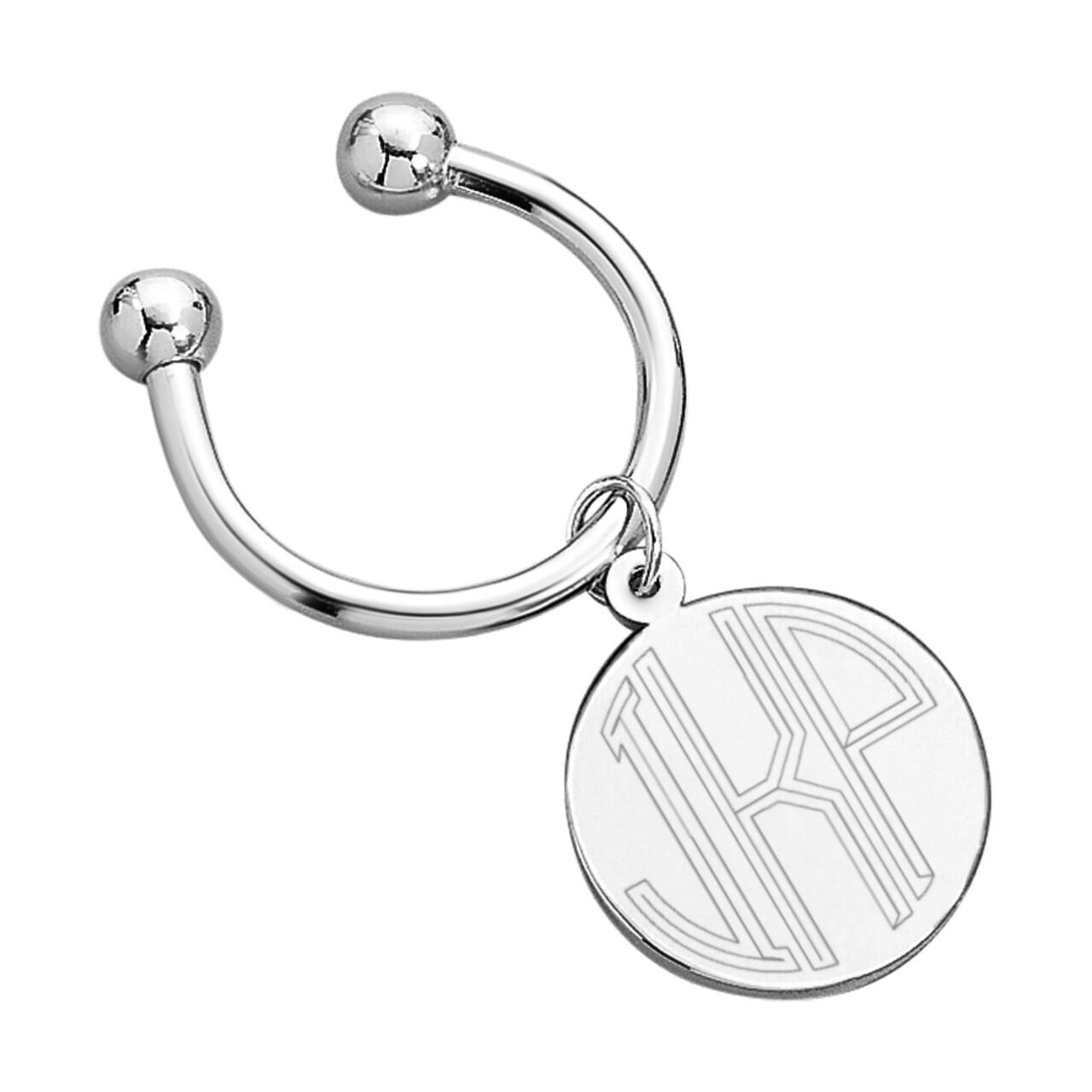 Non-tarnish Monogram Engravable Round Tag Key Ring, Name Keychain ...