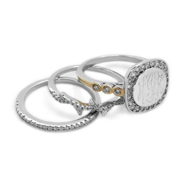 Stackable monogram ring clearance
