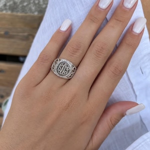 Sterling Silver Bailey Monogrammed Ring, Stackable Monogram Ring, 925 Monogram Ring, Initial Ring, Stacking Monogram Ring