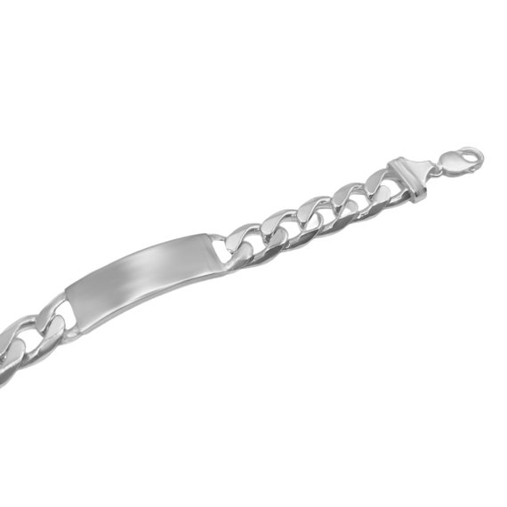Sterling Silver 925 Link ID Bracelet, Thick Men Bracelet