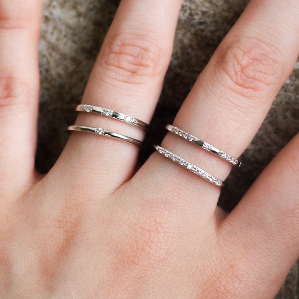 Stackable Rings, Sterling Silver Stackable Ring Sets, Silver Stacking Ring Set, Dainty Rings, Trendy Ring Set, Simple Sterling Silver Rings