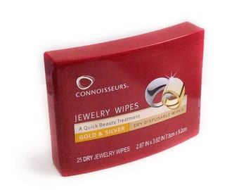 Connoisseurs Jewelry Wipes Compact Gold & Silver Jewelry Cleaner, 30 Wipes