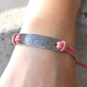 Monogram Adjustable Suede Bar Bracelet