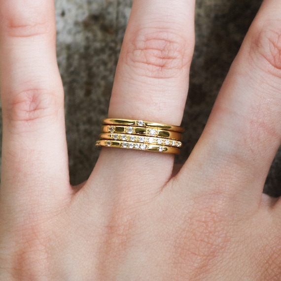 Elegant Sterling Silver Stackable Ring Sets: Dain… - image 5