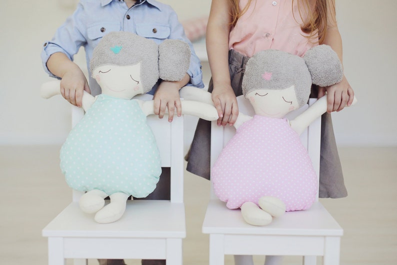 Pink rag doll type cushion image 5