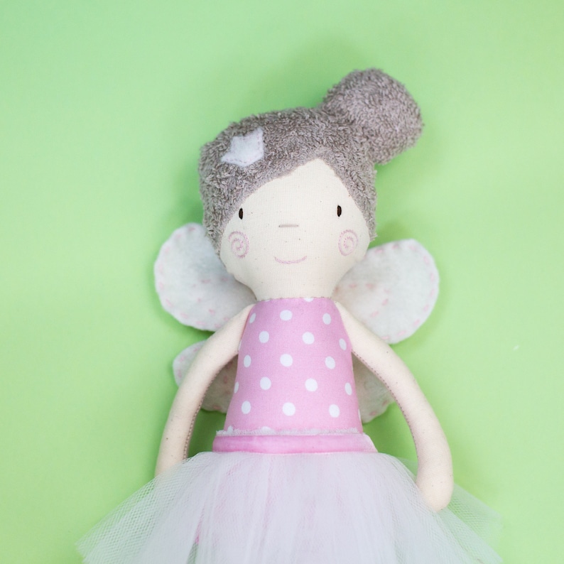 Rag Doll, Fairy Doll, Cloth Doll, Baby Girl Gift, Handmade baby doll image 2