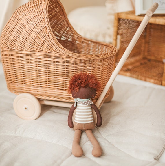 Afro Rag Doll, Cloth Doll, Baby Boy Gift, Handmade Baby Doll READY