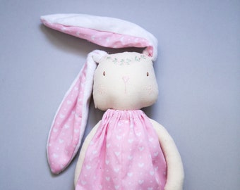 Apple blossom embroidered rabbit doll