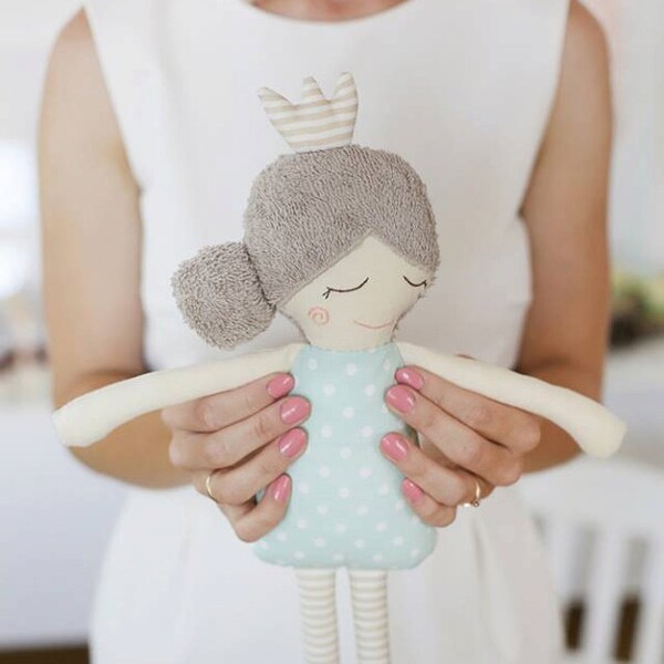 Rag Doll Sleeping Princess, stuffed toy or nursery decor READY TO SHIP