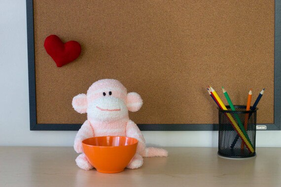 Sock Monkey Desk Organizer Cubicle Decor Office Gift Candy Etsy