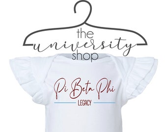 Pi Beta Phi | PBF bodysuit | Sorority Legacy | Pi Beta Phi Legacy | Alpha Chi Legacy | AlphaChi Sorority | Alpha Chi Legacy | Sorority Baby
