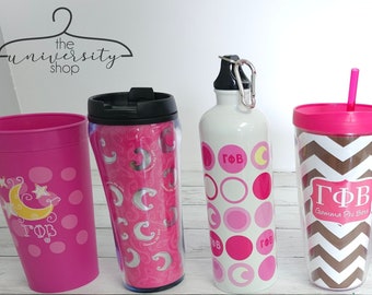 Gamma Phi Beta Cups | Gamma Phi Beta Tumbler | GFB Gift | Sorority Gift | Gamma Phi Beta Sewn Letters | Sorority Cup | Sorority Tumbler
