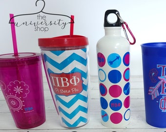 Pi Beta Phi Cups | Pi Beta Phi Tumbler | GFB Gift | Sorority Gift | Pi Beta Phi Sewn Letters | Sorority Cup | Sorority Tumbler | PBF Gift