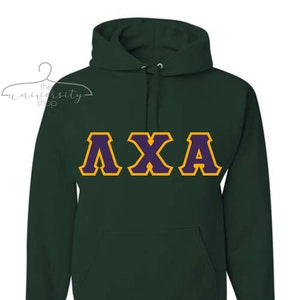 Lambda Chi Alpha | Fraternity Gift | Lambda Ch | Fraternity Sweatshirt | Lambda Chi Alpha Letters | Lambda Chi Alpha Sewn Letters | Forest