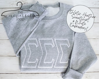 Alpha Chi Omega | ACO | Sorority Gift | Sorority Letters | Greek Embroidery Letters | Embroidered Sweatshirt | Sorority Family Shirt | Greek