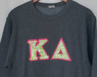 Charcoal Sweatshirt With Kappa Delta Fabric on Hot Pink