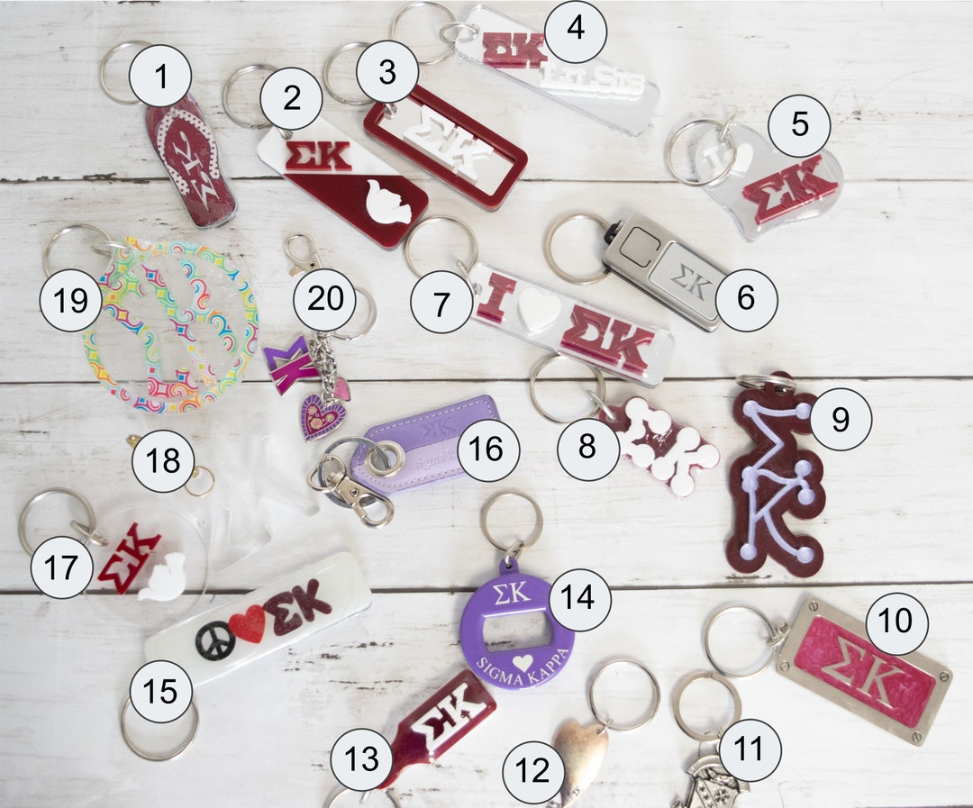 Sorority Keychainssigma Kappa Sorority Sewn Letters Sorority