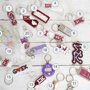 Sorority Keychains-Sigma Kappa | Sorority Sewn Letters | Sorority Sweatshirt | Sigma Kappa Gift | Sigma Kappa Letters | Sorority Gift | SK