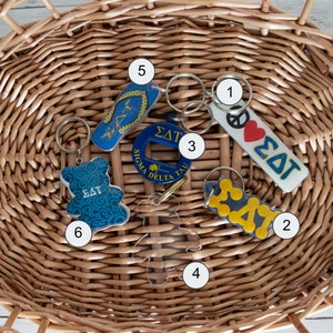 Sorority Keychains-Sigma Delta Tau | Sorority Sewn Letters | Sorority Sweatshirt | Sigma Delta Tau Letters | Sorority Gift | SDT Gift