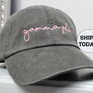 Gamma Phi Beta | Sorority Hat | Sorority Embroidered Hat | Gamma Phi Beta Letters | GPhi Hat | Sorority Gift | Sewn Letters | GFB Hat