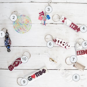 Sorority Keychains-Pi Beta Phi| Sorority Sewn Letters | Sorority Sweatshirt | Pi Beta Phi Gift | Pi Beta Phi Letters | Sorority Gift | PBF