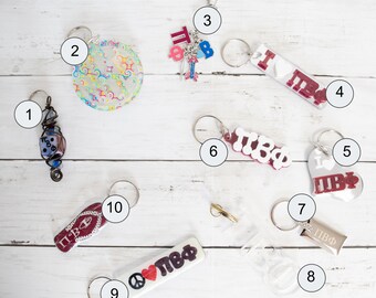 Sorority Keychains-Pi Beta Phi| Sorority Sewn Letters | Sorority Sweatshirt | Pi Beta Phi Gift | Pi Beta Phi Letters | Sorority Gift | PBF