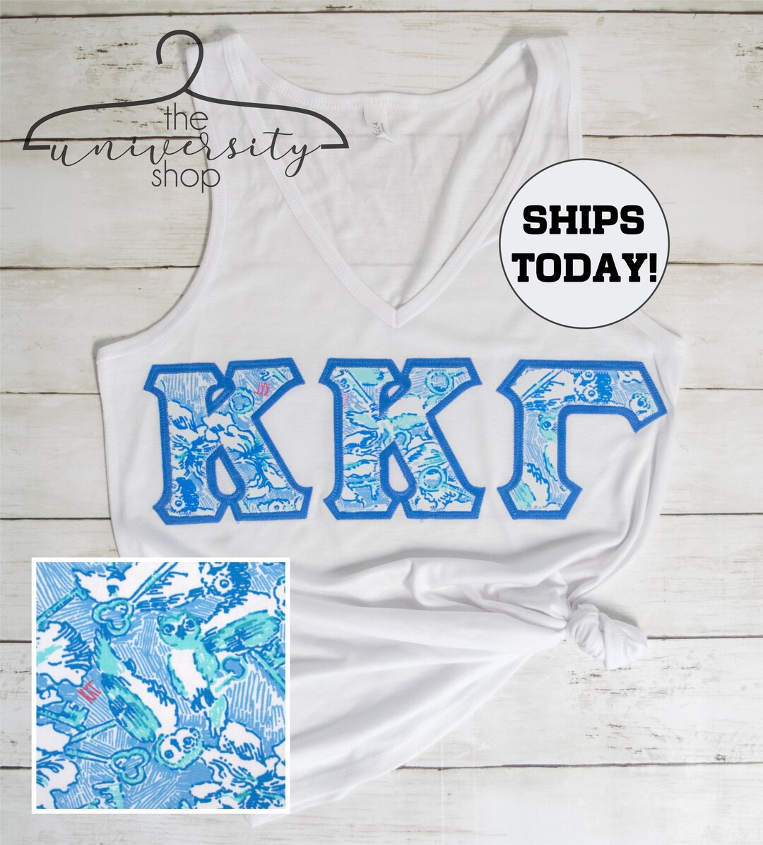 Kappa Kappa Gamma KKG Sorority Sewn Letters Greek Sewn