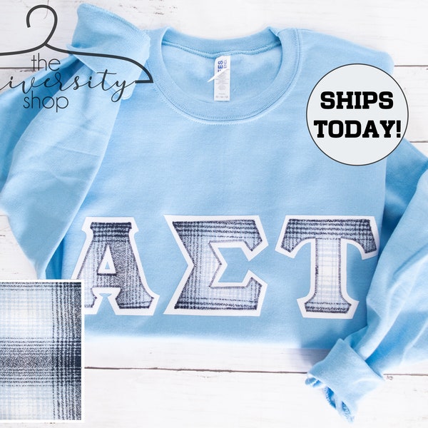 Alpha Sigma Tau | AST | Sorority Sewn Letters | Alpha Sigma Tau Letters | Sorority Sweatshirt | Sorority Family Shirt | AST Letters | blue