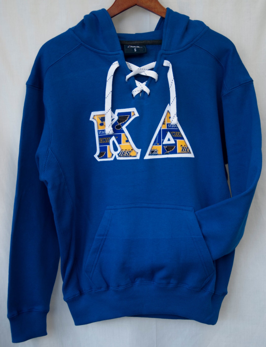 Royal Hockey Hood Sweatshirt With Blues Print on White A - Etsy