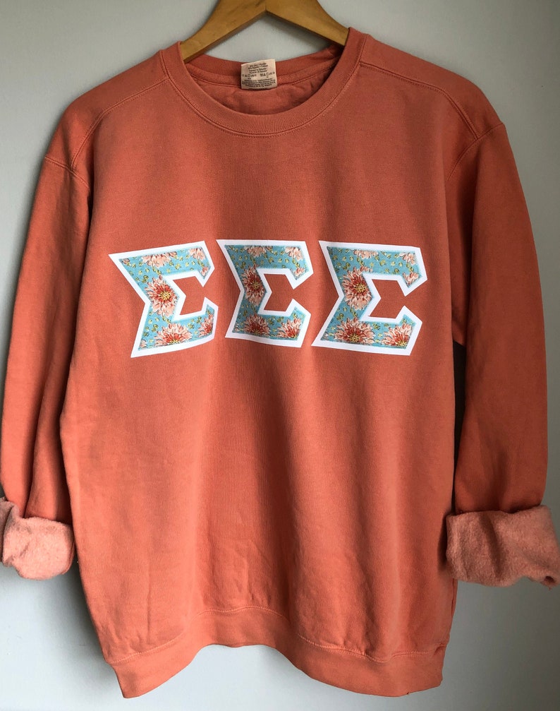 Terracotta Comfort Colors Sweatshirt With Tri Sigma Sewn On | Etsy