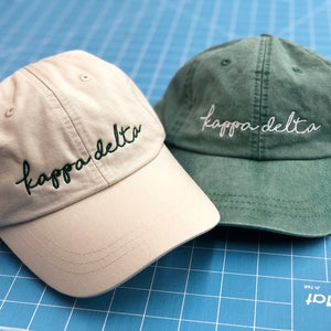 Sorority Hat Embroidered in White Script image 3