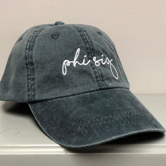 Embroidered Navy Baseball Cap with White Script Illinois Hat Navy/White Script Embroidery – Gameday Spirit  main image 4