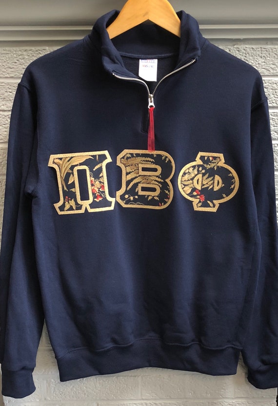 Navy Quarter Zip With Gold and Wine Fabric on Metallic Gold (298)