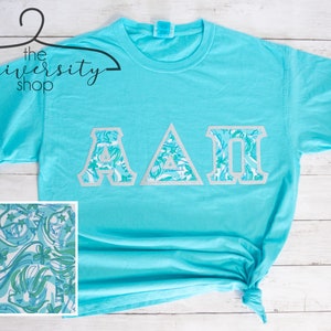 Alpha Delta Pi | ADP | Alpha Delta Pi Gift | ADPi | Sorority Sewn Letters | ADPi Sewn Letters | Comfort Color | Seafoam | Lagoon