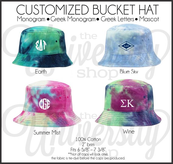 Personalized Tie Dye Bucket Hat Custom 