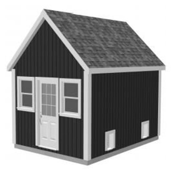 10 x 14 x 8 Shed - Chicken Coop (Plans to build only, not the actual coop or shed)