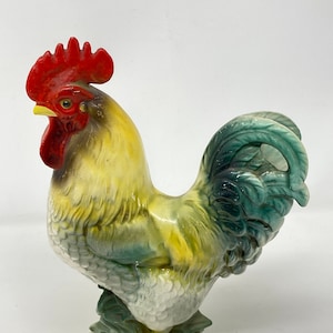 Very Unusual Vintage Rooster Side Planter with Pierced Tail, Excellent Condition