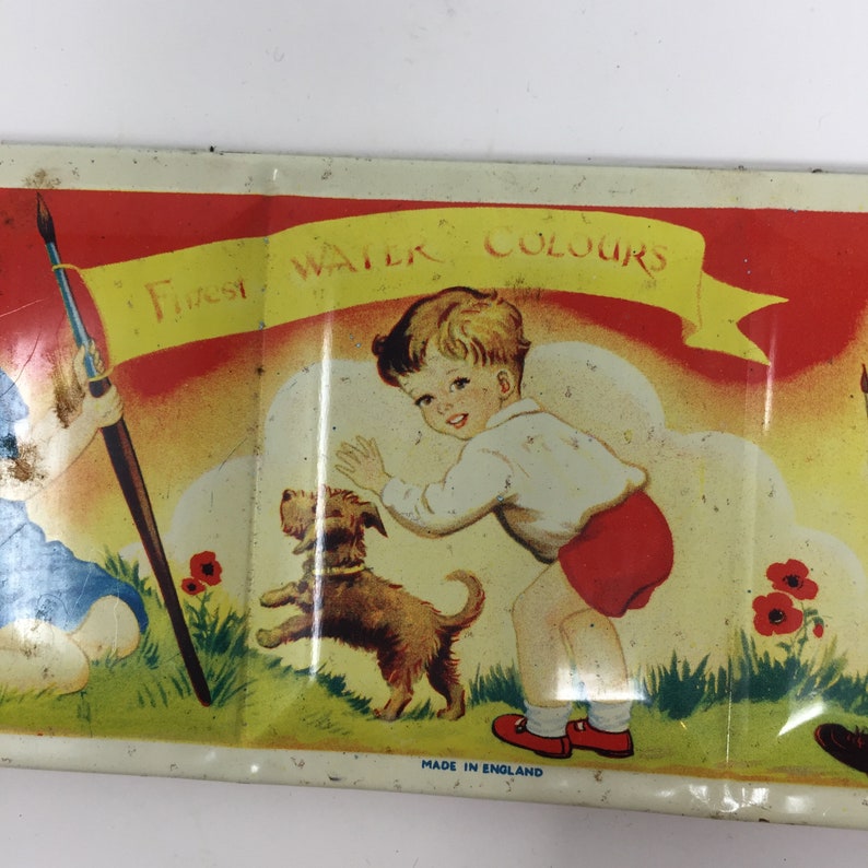 3 by 7 Vintage English First Watercolor Box Good Condition
