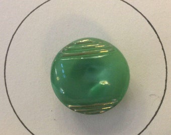 Vintage Green Moonglow Button with Gold Luster; Small