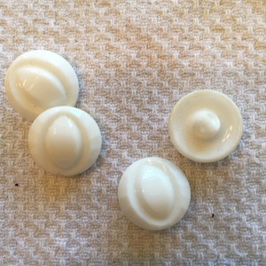 Vintage Molded White Glass Button, Size Small 3/4&quot;, Back mark Le Chic