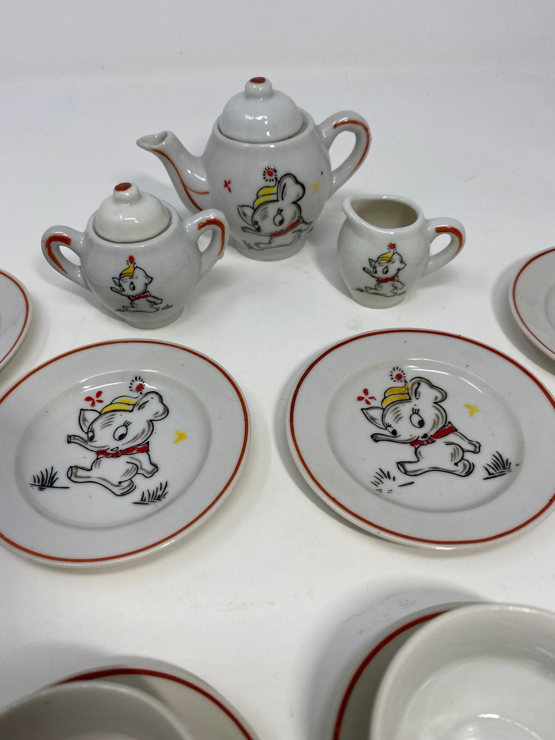 Darling Vintage Sitting Elephant Child's Tea Set 17 Etsy