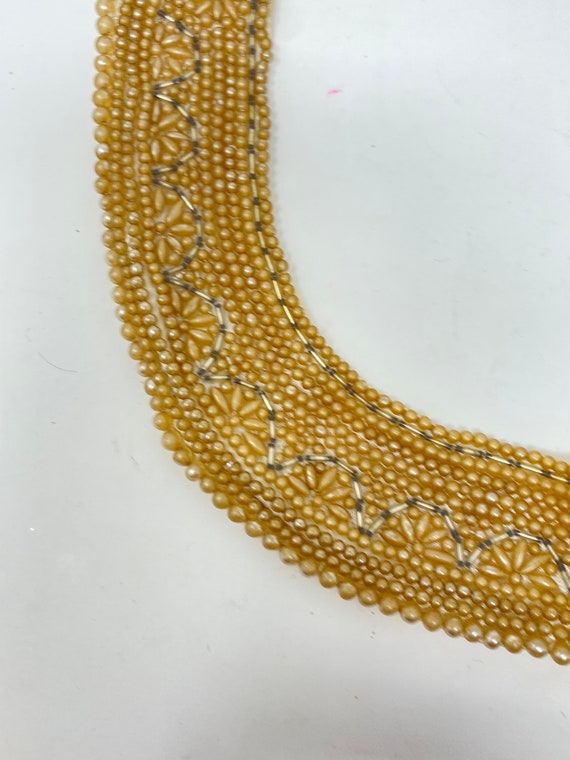 Vintage Beaded Ivory Pearls on Silk Detachable Co… - image 3