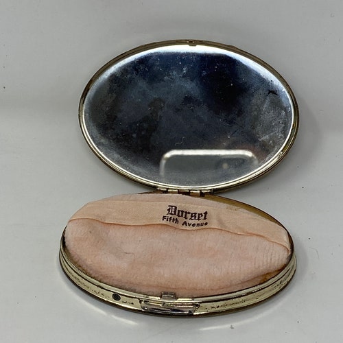 Vintage 1940's Oval Rhinestone Studded 2024 Dorset Fifth Avenue Powder Compact, Very Good Condition