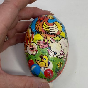 Vintage Medium Paper Mache Egg Made in Korea, Easter Creations, Inc,  3 1/2&quot;