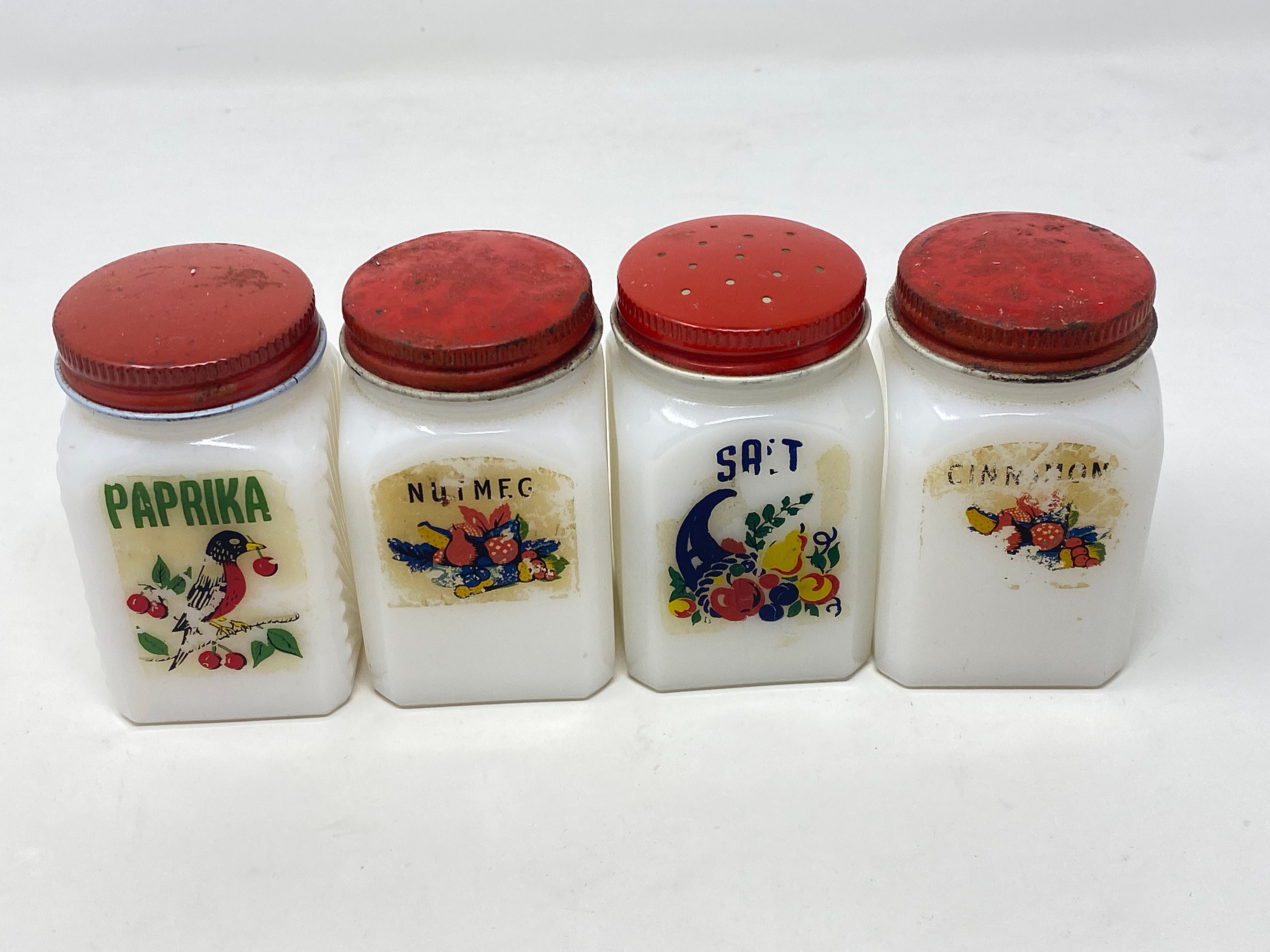Cornucopia Brands-8oz French Square Glass Spice Jars With Shaker
